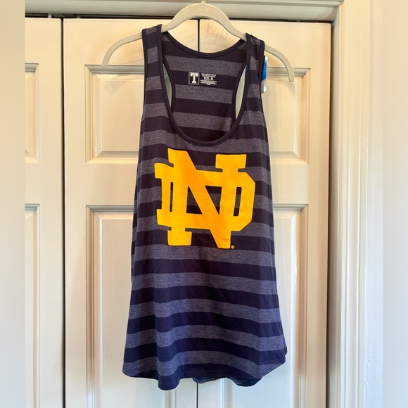 Notre Dame NWT, officially licensed blue & gray rugby stripe with gold ND, XL - Picture 1 of 10